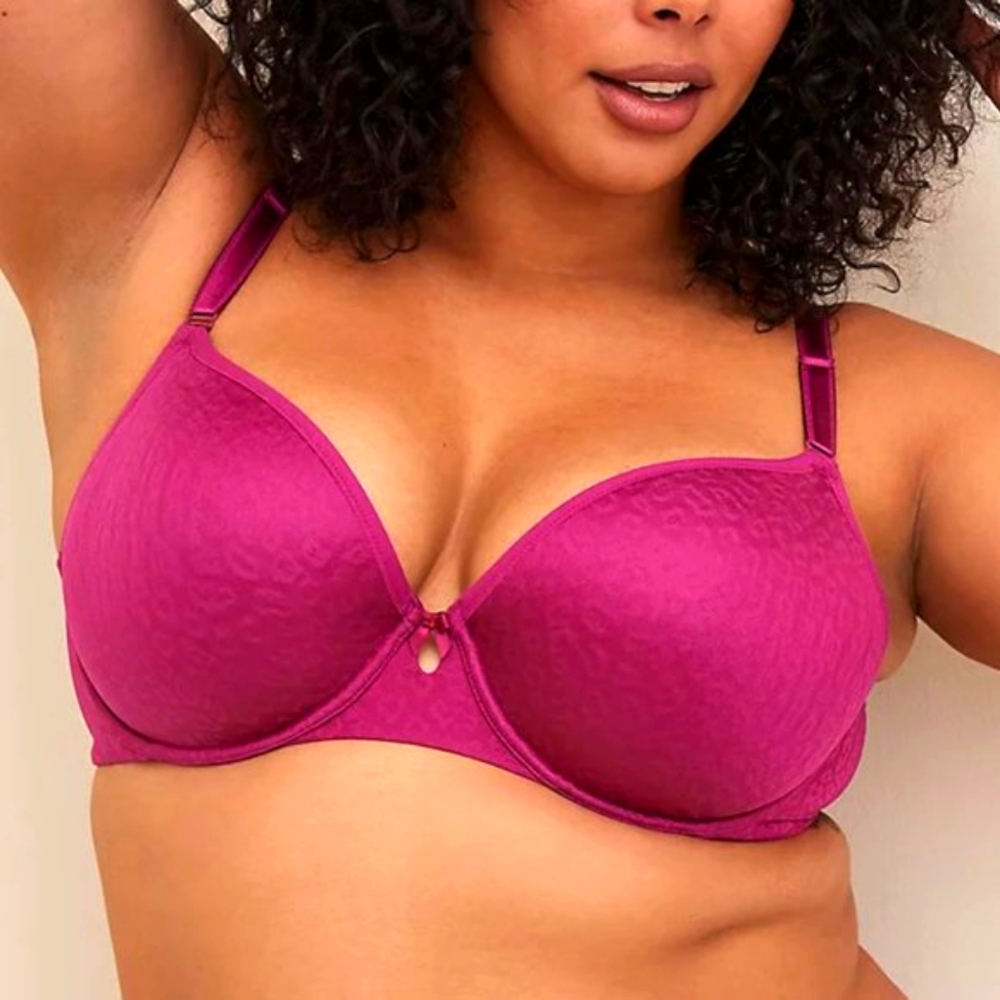 ❤️NWT TORRID BRA T-SHIRT BRA - LIGHTLY LINED BACK SMOOTHING FUSCHIA 44F